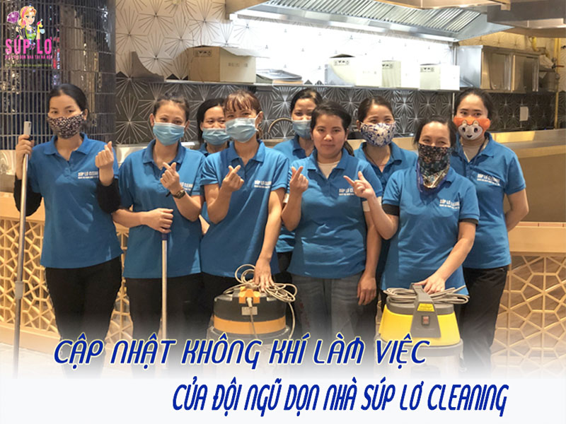 Đội ngũ nhân viên Súp Lơ Cleaning vệ sinh tại Ngã Tư Sở
