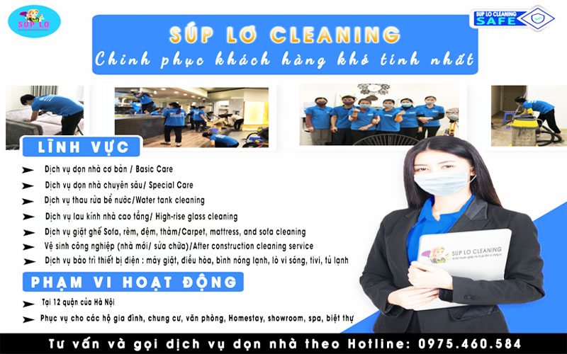 Các dịch vụ vệ sinh công nghiệp của Súp Lơ Cleaning đa dạng, phục vụ khắp các quận của Hà Nội