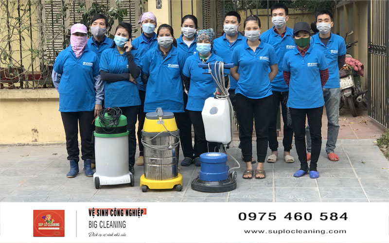 Đội ngũ vệ sinh công nghiệp tại Hà Nội của Súp Lơ Cleaning