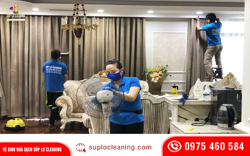 Dịch vụ giặt rèm tại quận Ba Đình của Súp Lơ Cleaning chuyên nghiệp, uy tín