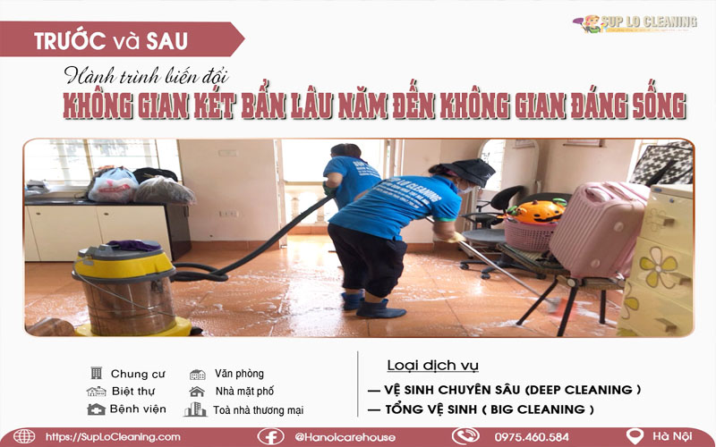 Dịch vụ dọn nhà theo giờ tại quận Long Biên uy tín và chất lượng - Súp Lơ Cleaning