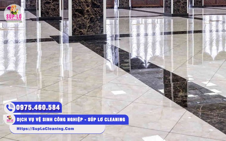 Dịch vụ đánh bóng sàn đá Súp Lơ Cleaning sạch như ban đầu