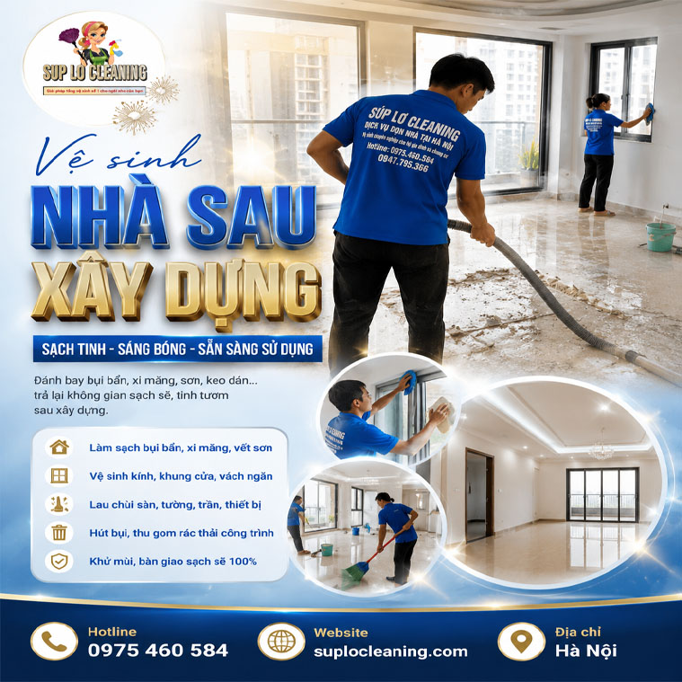 Dịch Vụ Vệ Sinh Nhà Sau Xây Dựng ✨ Chuyên Nghiệp ✨ Giá Rẻ