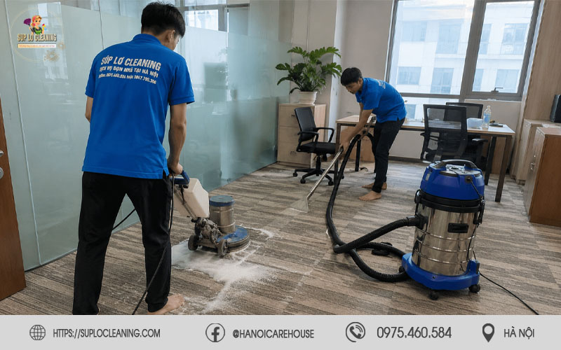 Giặt thảm văn phòng tại Hà Nội giúp loại bỏ bụi bẩn và vi khuẩn.
