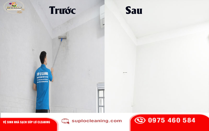 Dịch vụ tẩy mốc tường nhà, trần nhà uy tín, chất lượng tại Hà Nội - Súp Lơ Cleaning