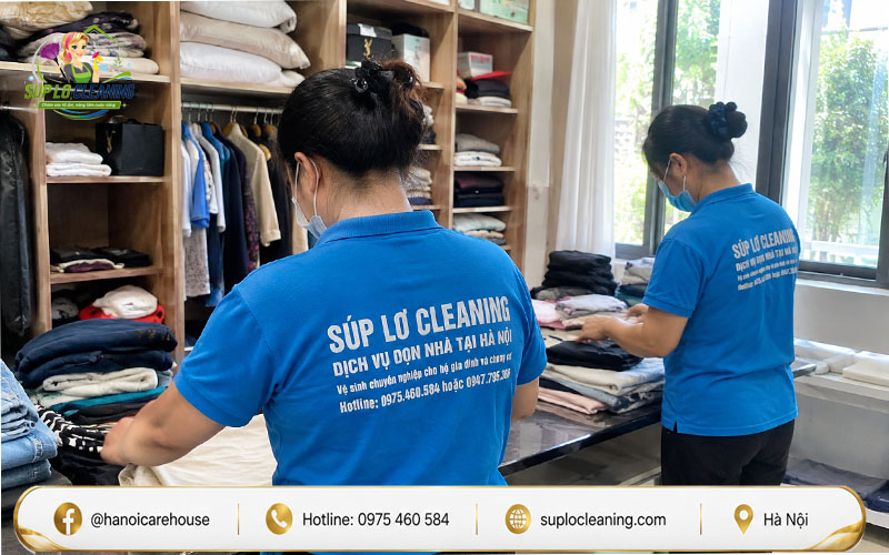 Súp Lơ Cleaning hỗ trợ gấp và sắp xếp quần áo tại Hồng Hà