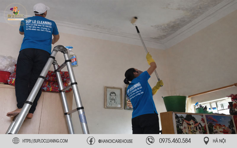Làm sạch tẩy mốc tường đã có Súp Lơ Cleaning lo