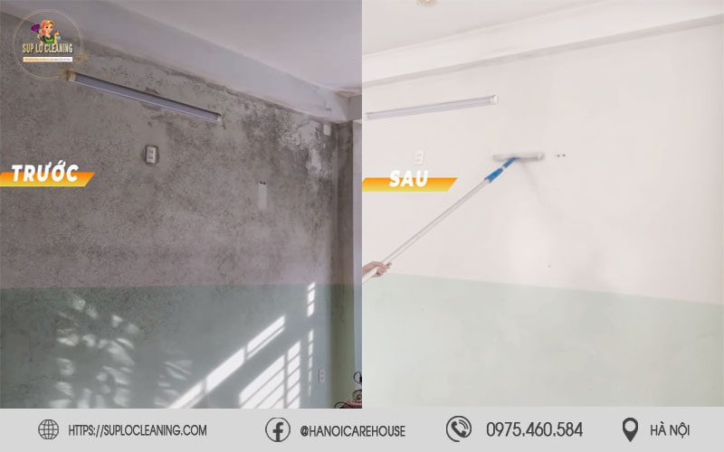Kết quả sau khi tẩy mốc tường tại phường Hai Bà Trưng chuyên nghiệp của Súp Lơ Cleaning
