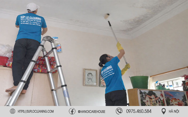 Quy trình tẩy mốc tường chuyên nghiệp, tận tâm của Súp Lơ Cleaning