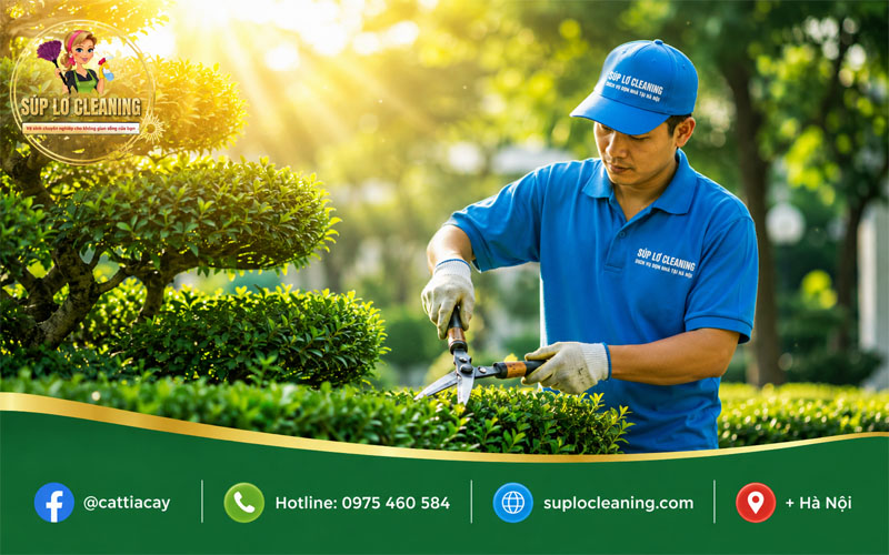 Chăm sóc cây xanh và cắt tỉa cây cảnh tại Ba Đình