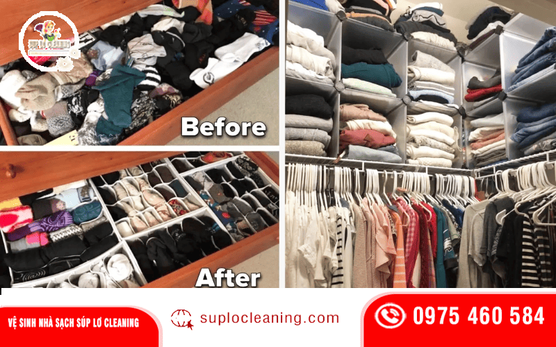 Dịch vụ gấp quần áo chuyên nghiệp tại Vinhomes Trần Duy Hưng giúp tủ đồ gọn gàng.