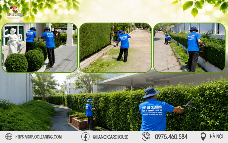 Nhân viên Súp Lơ Cleaning thu gom rác thải, dọn dẹp vệ sinh mặt bằng sạch sẽ