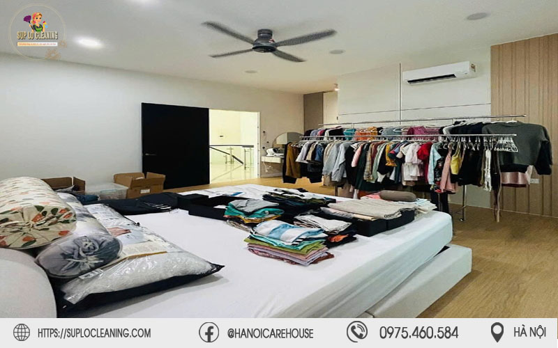 Dịch vụ Súp Lơ Cleaning gấp quần áo gọn gàng khoa học tại phường Phú Diễn