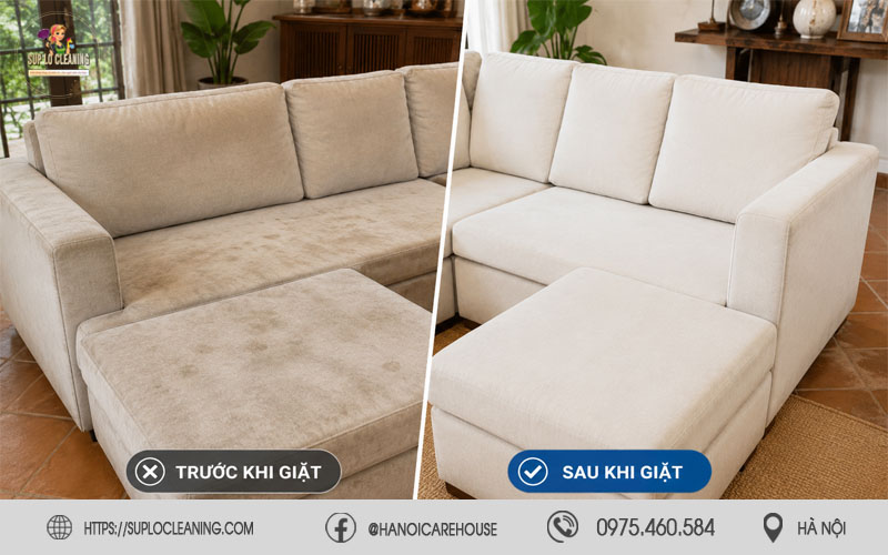 Kết quả giặt ghế sofa tại Gia Lâm giúp ghế sạch đẹp như mới