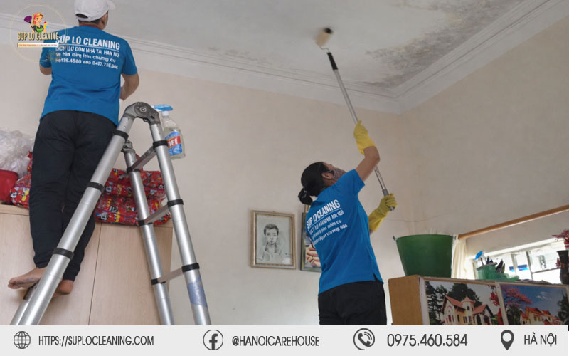 Đội ngũ Súp Lơ Cleaning lăn hóa chất khử trùng tiêu diệt tận gốc chân nấm mốc
