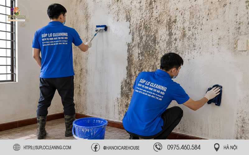 Vệ sinh và khử mốc tường bằng phương pháp chuyên dụng