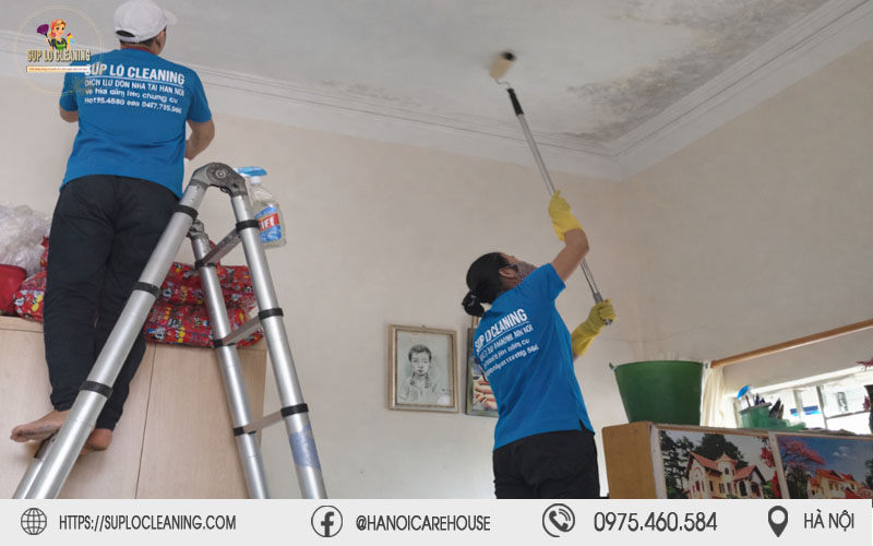 Tẩy mốc tường tại Tương Mai ngay để bảo vệ hệ hô hấp và cấu trúc nhà
