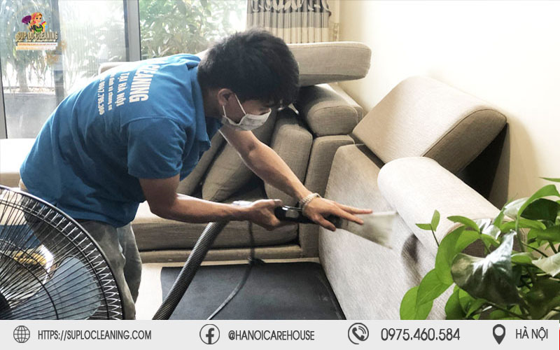 Quy trình giặt ghế sofa tại nhà Hà Nội với công nghệ phun hút hiện đại, sạch khuẩn hoàn hảo