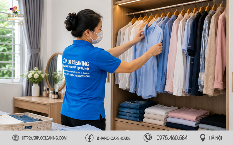 Sắp xếp tủ quần áo khoa học tại phường Xuân Đỉnh