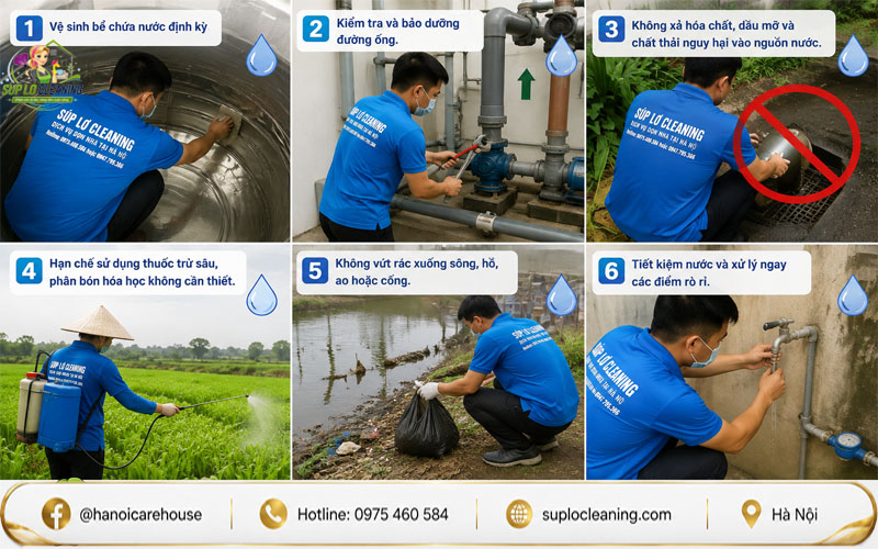 Các biện pháp bảo vệ nguồn nước sạch cho gia đình