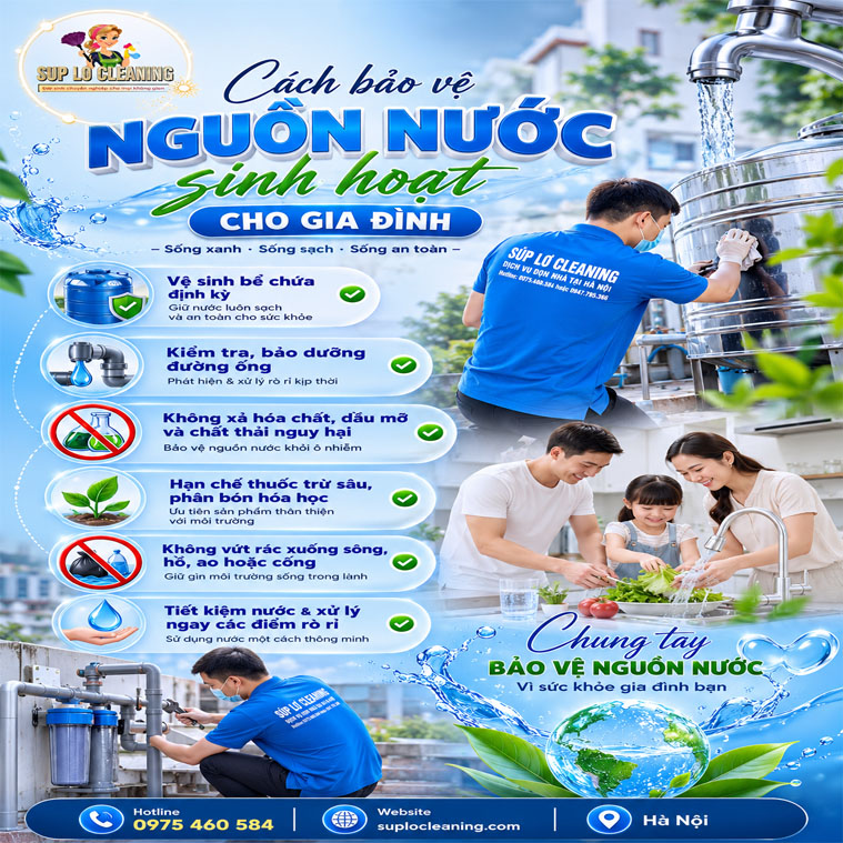Cach Bao Ve Nguon Nuoc Sinh Hoat Cho Gia Dinh