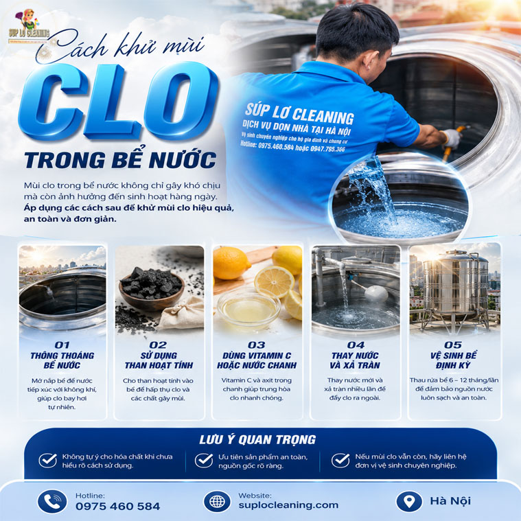 Cach Khu Mui Clo Trong Be Nuoc