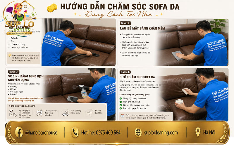 Chăm sóc ghế sofa da cao cấp đúng quy trình