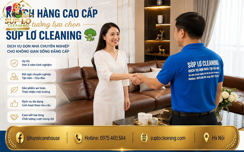 Đội ngũ Súp Lơ Cleaning chăm sóc sofa da theo tiêu chuẩn chuyên nghiệp
