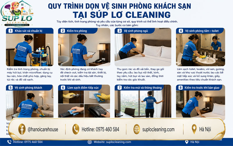 Quy trình dọn vệ sinh phòng khách sạn theo tiêu chuẩn