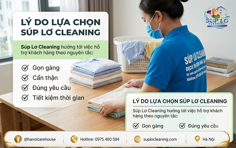 Súp Lơ Cleaning hỗ trợ gấp quần áo theo yêu cầu tại Bắc Từ Liêm
