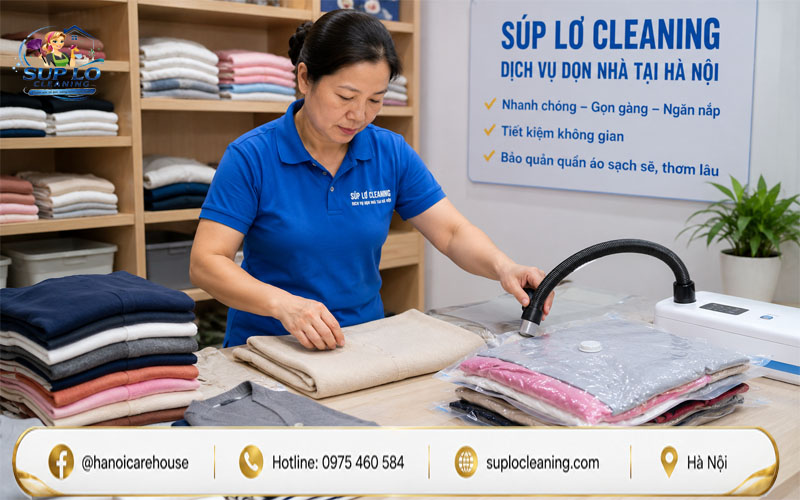 Hút chân không và bảo quản quần áo tại nhà Nam Từ Liêm