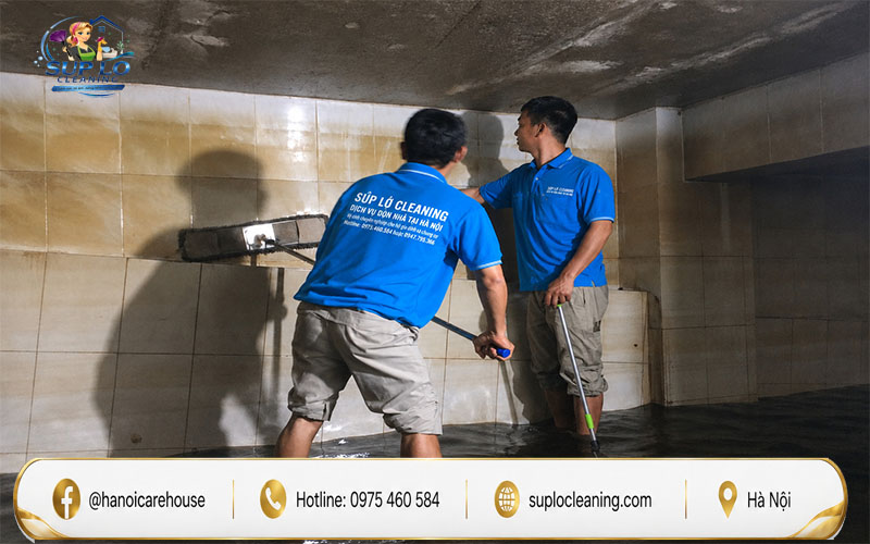 Vệ sinh thành bể chứa nước sinh hoạt