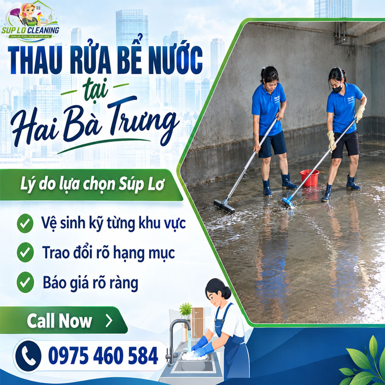 🧼 Thau Rửa Bể Nước Tại Hai Bà Trưng – Vệ Sinh Sạch Kỹ, An Tâm Sử Dụng Nước