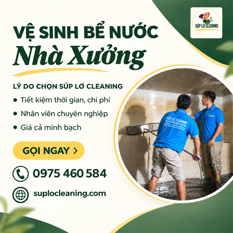 🏭 Vệ Sinh Bể Nước Nhà Xưởng Hà Nội: Dịch Vụ Thau Rửa Khử Trùng Chuẩn Bộ Y Tế