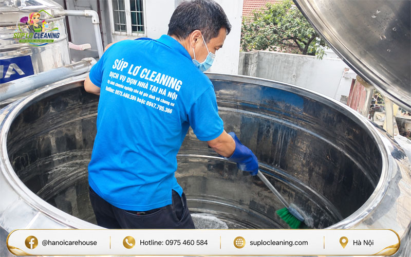 Vệ sinh bồn nước inox gia đình tại Hoàng Mai